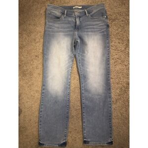 Levi's Womens 314 Shaping Straight Jeans Size 33×32 Mid Rise Blue Stretch Denim